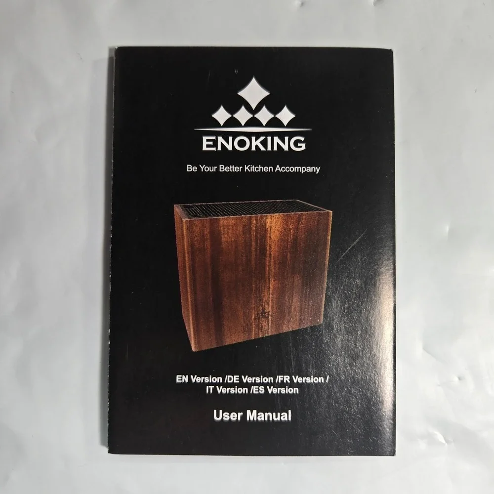 ENOKING Universal Knife Block Acacia Wood Slotless Organizer Holds 24 Knives